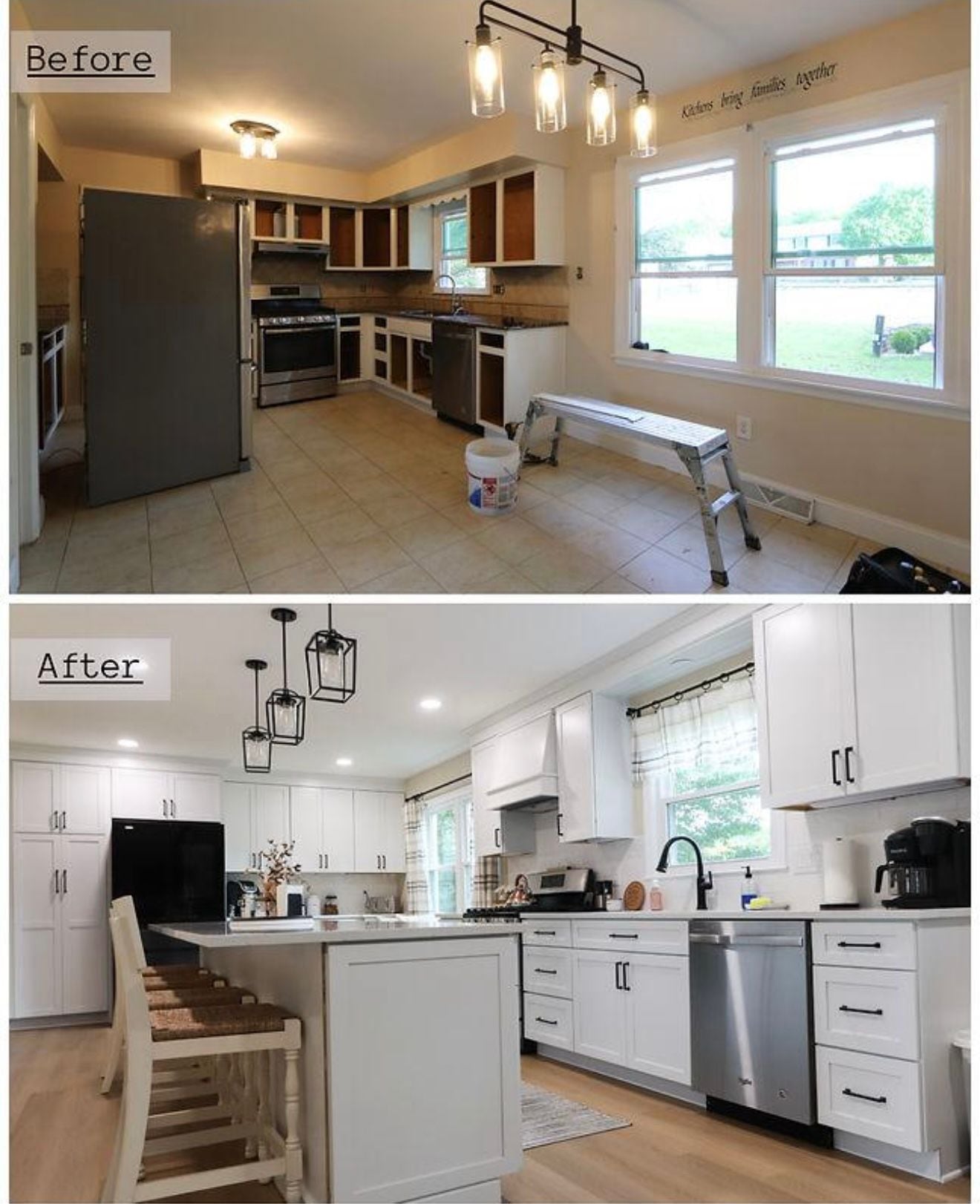 Kitchen before and after